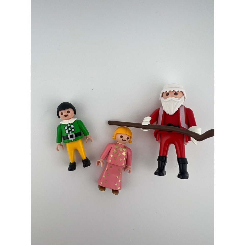 Vintage Playmobil Christmas Figures Lot Santa‎ Elf Girl Holiday Set